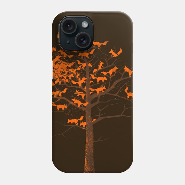 Blazing Fox Tree Phone Case by 38Sunsets