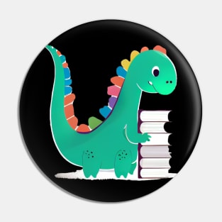 Cute Dinosaur Book Reading Pin