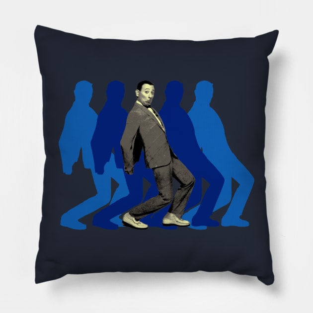 Classic Peewee Herman Light Blue Pillow by Permisarsi