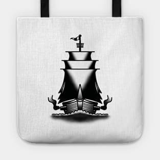 Old School Tattoo Pirate Ship Tote