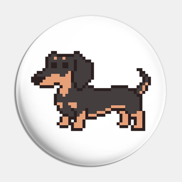 Dachshund 8-Bit Pixel Pin by blacklines