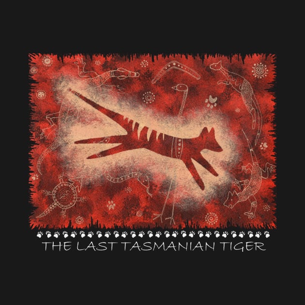 Tasmanian Tiger Cave Art Shirt by PurpleMoose