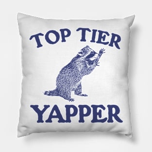 Top Tier Yapper / Raccoon Vintage Cartoon Pillow