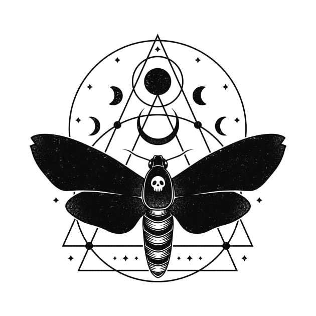 Moth Lunar Phase Tattoo Art by Alundrart