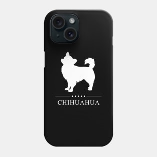 Longhaired Chihuahua Dog White Silhouette Phone Case