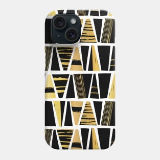 Golden and Black Block Stripes Phone Case