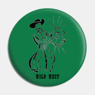 Western Era - Wild West Cowboy Calling for Lunch Pin