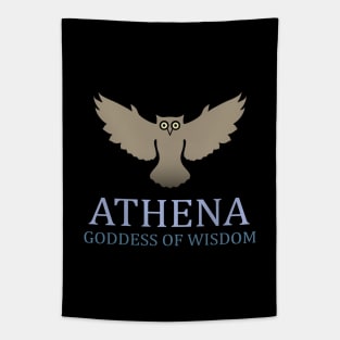 Athena Greek Goddess of War and Wisdom Owl Symbol Tapestry