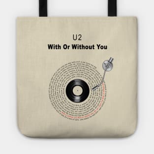 WIYH OR WITHOUT YOU LYRICS ILLUSTRATION Tote