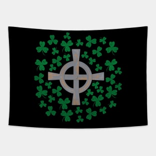 Celtic cross and Shamrock. St.Patrick's Day Tapestry