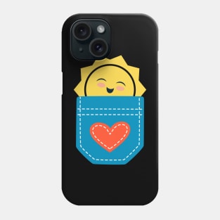 Pocketful of Sunshine: Kawaii sun in a cute pocket Phone Case