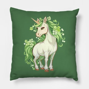 Unicorn St. Patricks Day Pillow