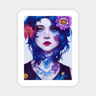 Beautiful Blue Hair Snow White Magnet