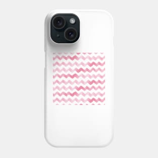 Watercolor Pink Chevron Stripes Phone Case