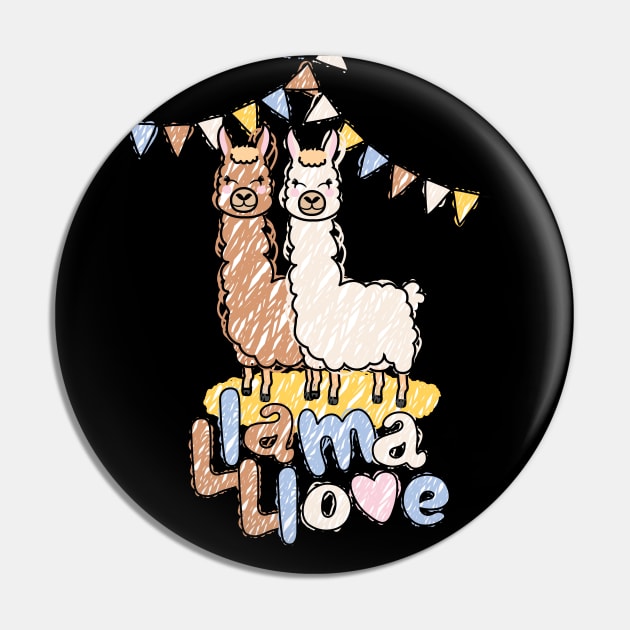 Llama Love Valentine Pin by PCStudio57