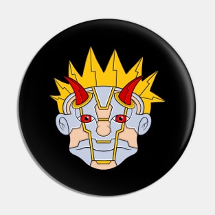 Mecha cyborg red horns and eyes Pin