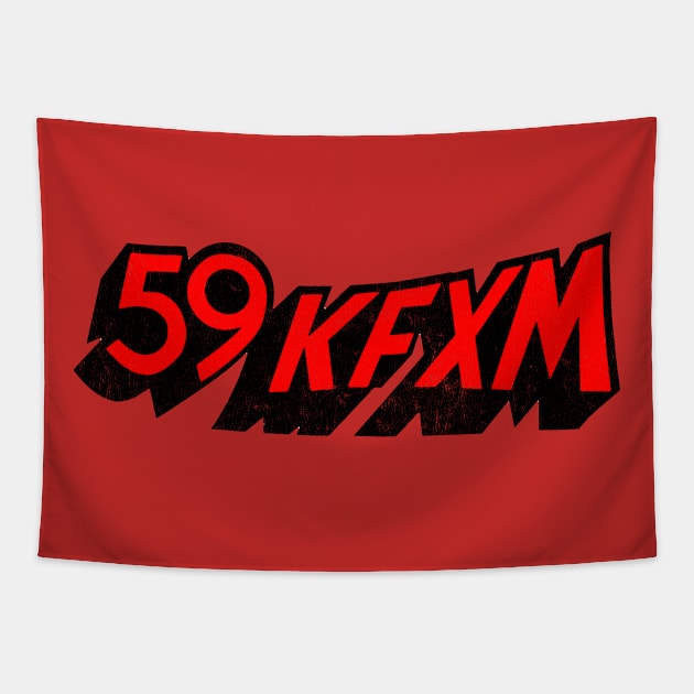 San Bernardino 590 AM KFXM  / 80s Radio Station Tapestry by CultOfRomance