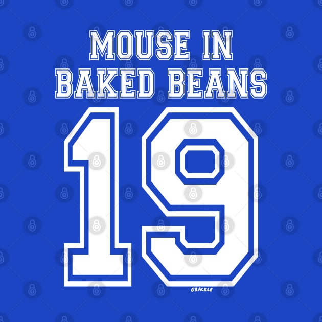 Mouse In Baked Beans Jersey (White Version) by Jan Grackle