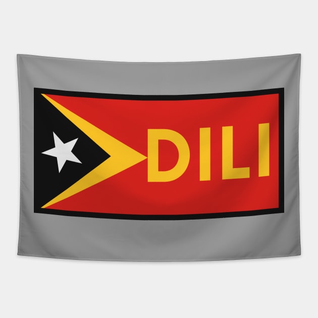 Dili City in East Timor Flag Tapestry by aybe7elf