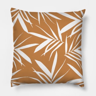 Leaves pattern, leaves, leaf, nature, pattern, digital, illustration, botanical, autumn, fall, xmas, summer, painting, tropical, plant, graphicdesign, classic, minimal, decor, orange, Pillow