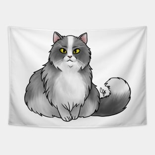 Cat - British Longhair - White and Gray Tapestry