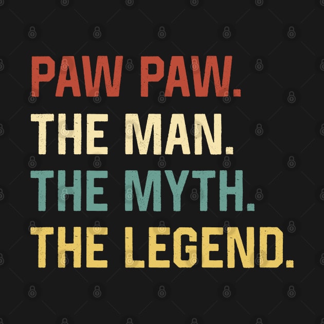 Fathers Day Shirt The Man Myth Legend Paw Paw Papa Gift by Marang