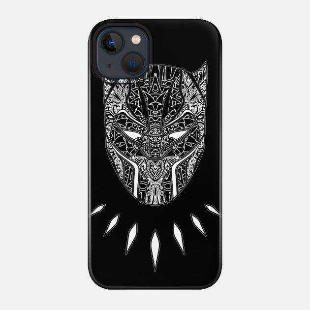 Black Panther Mandala Tribal Mask - Black Panther Marvel - Phone Case