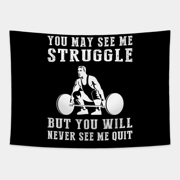 Unstoppable Iron Warrior: A Funny T-Shirt for Dedicated Lifters! Tapestry by MKGift