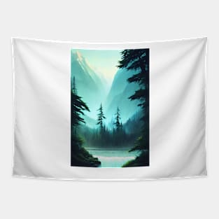 Nature Forest River Landscape Tapestry