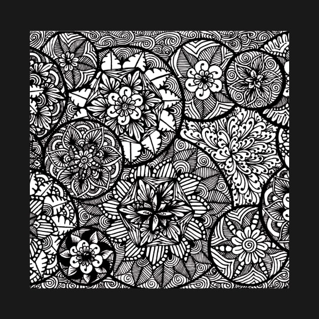 Monochrome Mandala/Zentangle bubbles by TheHermitCrab