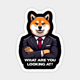 What Are You Looking At meme Shiba Inu Magnet