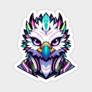 Cyberpunk Neon Avian Anthro Griffin Magnet