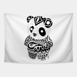 kawaii mister panda ecopop in mexican totonac patterns art Tapestry