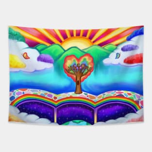 Welcome to Paradise Beyond the Rainbow Bridge Tapestry