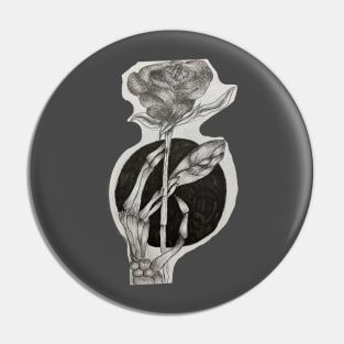 Skeleton Rose Pin