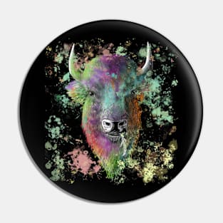 Painted Buffalo Pin