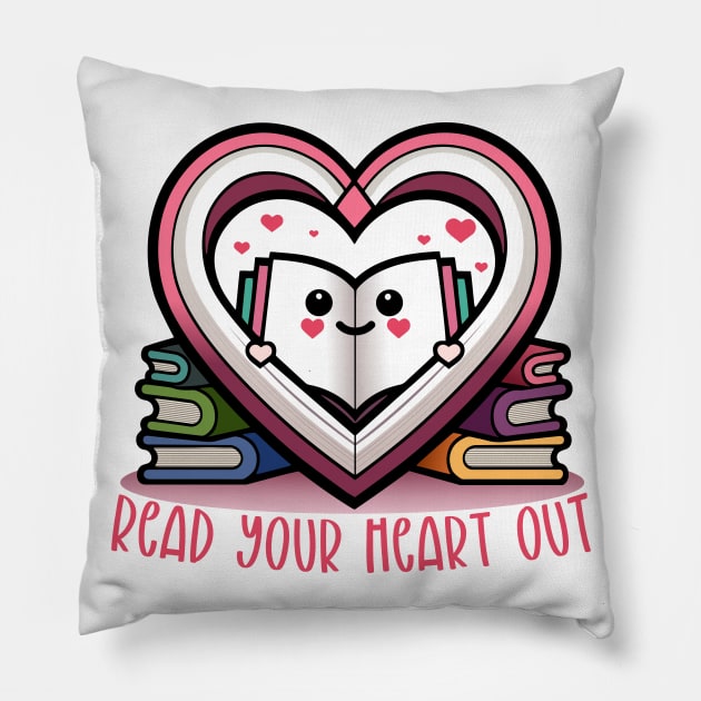 Read Your Heart Out Pillow by TeaTimeTales