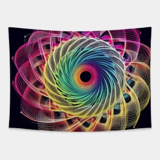 Psychedelic looking abstract illustration spirograph swirls Tapestry