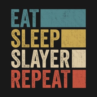 Funny Eat Sleep Slayer Repeat Retro Music Fanart Vintage T-Shirt