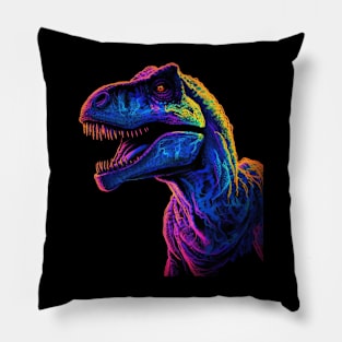 T-Rex, Neon Glow, King of the Dance Floor - Party Neon Glow Pillow