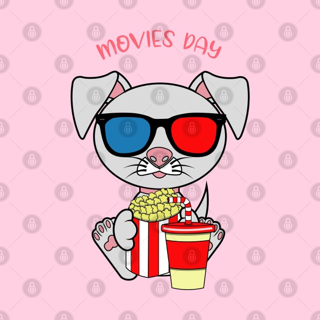 Movies day, movies and dogs lover by JS ARTE