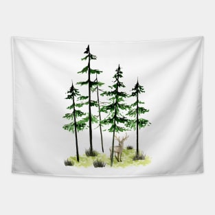 Watercolor forest Tapestry