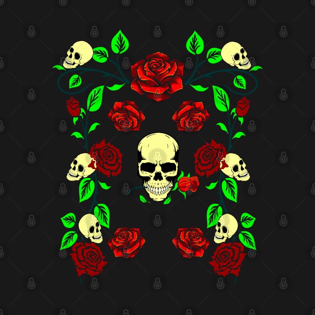 Skull N Roses Ornament by Korvus78