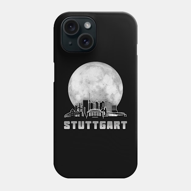 Stuttgart Germany Skyline Full Moon Phone Case by travel2xplanet