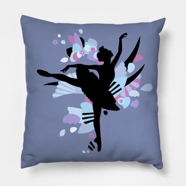 Blueberry Ballerina Colorful Pastels Cutout Pillow by XOOXOO