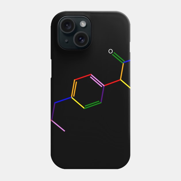 Ibuprofen Molecule Rainbow Chemistry Phone Case by ChemECool