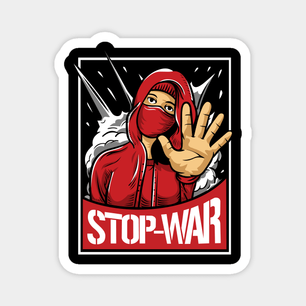 Stop War Ukraine Support Design Magnet by Nerdy