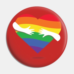 LGBT Couples Design - LGBT Hand Heart Pin