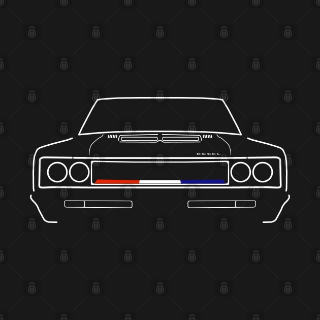 AMC Rebel The Machine 1970 classic muscle car white outline graphic by soitwouldseem