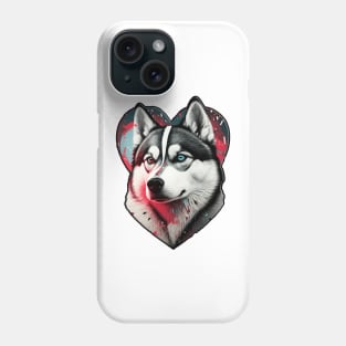 Husky is my valentine Phone Case